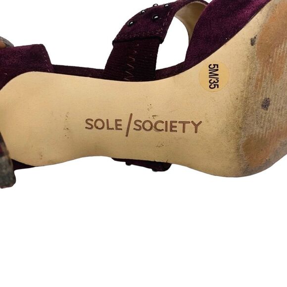 Sole Society Dark Plum Drisela Pumps - Size 5 - Picture 12 of 16